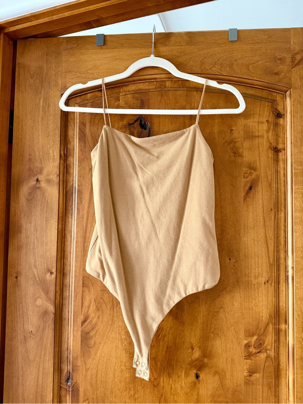 Banana Republic Beige Asymmetric Bandeau Bodysuit with Spaghetti Straps